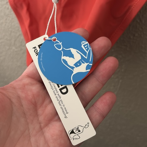 Women’s CUPSHE Whitney Ruched Halter Tummy Control One Piece Swimsuit XS Orange - Picture 5 of 7